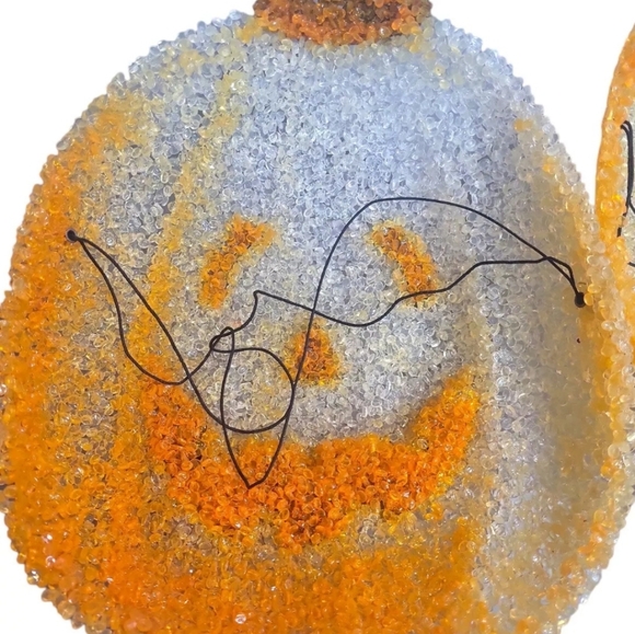 Halloween Jack-O'-Lantern Porch Light Covers 2 Melted Plastic 12×9 Adjustable - Picture 5 of 6